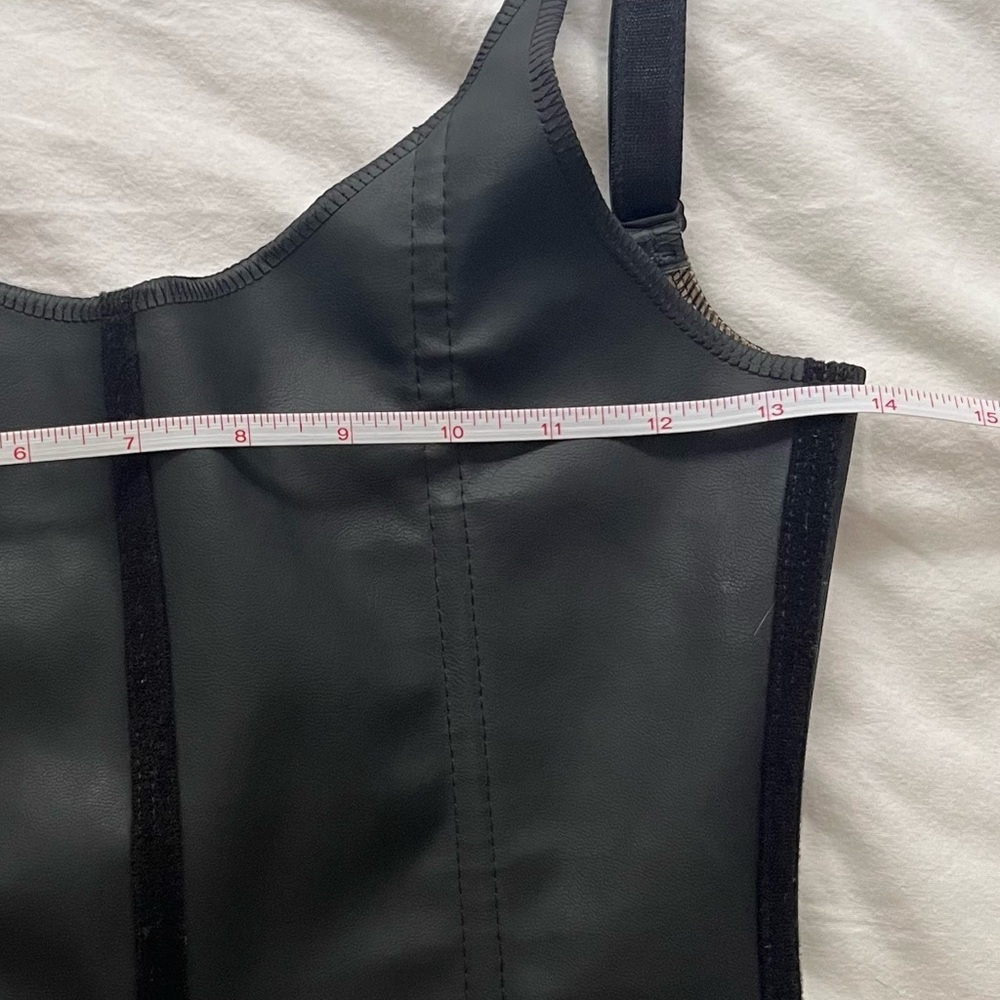 Silhouette Corset Girdle Black Adjustable Straps Medium Faux Leather - Picture 8 of 10